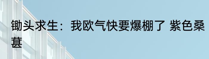 锄头求生：我欧气快要爆棚了 紫色桑葚