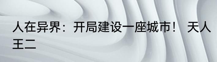 人在异界：开局建设一座城市！ 天人王二