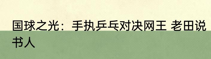 国球之光：手执乒乓对决网王 老田说书人