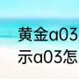黄金a03是什么意思（燃气壁挂炉显示a03怎么解决）