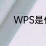 WPS是什么（wps是什么意思）