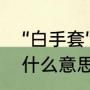 “白手套”指什么（做某人的白手套是什么意思）
