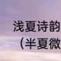 浅夏诗韵，半夏微凉，各是什么意思（半夏微凉网名好听吗）