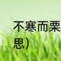 不寒而栗是什么意思（不寒而栗的意思）