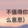 不值得你是什么意思（不值得你想什么意思）
