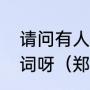 请问有人知道郑源《擦肩而过》的歌词呀（郑源擦肩而过的歌词）