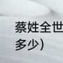 蔡姓全世界有多少人（蔡姓世界排名多少）