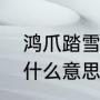 鸿爪踏雪泥是什么意思（鸿爪踏雪泥什么意思）