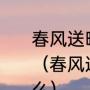 春风送暖入屠苏中的屠苏指的是什么（春风送暖入屠苏中的屠苏指的是什么）