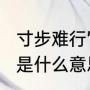 寸步难行”形容什么（寸步难行路难行是什么意思）