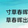 寸草春晖是不是关于母爱的词语（寸草春晖出自唐朝哪位诗人的诗句）