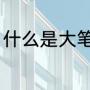 什么是大笔都（大笔之年是什么意思）