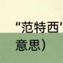 “范特西”是什么意思（范特西是什么意思）