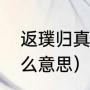 返璞归真是什么意思（返璞归真是什么意思）