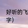 好听的飞车名字（二个字母的飞车名字）