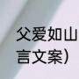 父爱如山感人语录（父爱如山大爱无言文案）