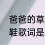 爸爸的草鞋是政治歌曲吗（爸爸的草鞋歌词是谁）