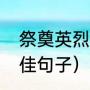 祭奠英烈的短语（清明节祭奠英雄最佳句子）