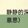 静静的深夜是哪首歌（静静的夜晚啥意思）