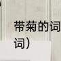 带菊的词语有哪些（菊字可以组什么词）