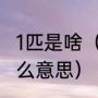 1匹是啥（空调一匹，二匹，三匹是什么意思）