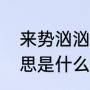 来势汹汹是什么意思（来势汹汹的意思是什么）
