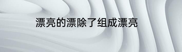 漂亮的漂除了组成漂亮