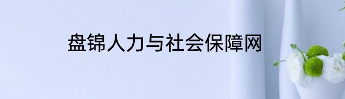 盘锦人力与社会保障网