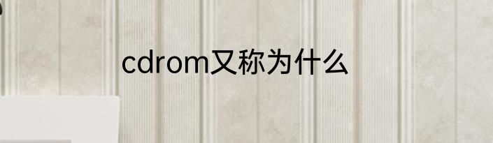 cdrom又称为什么