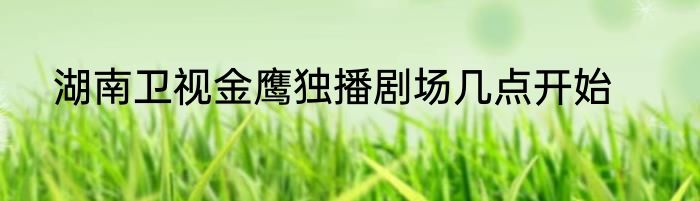 湖南卫视金鹰独播剧场几点开始