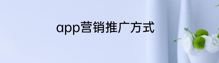 app营销推广方式