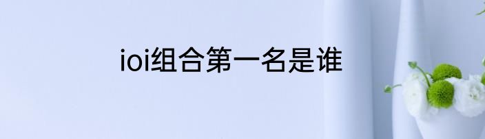 ioi组合第一名是谁