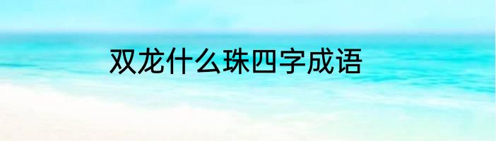 双龙什么珠四字成语