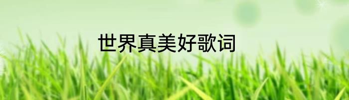 世界真美好歌词