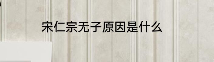 宋仁宗无子原因是什么