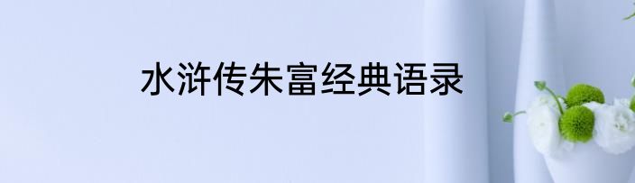 水浒传朱富经典语录