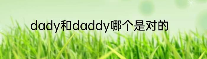 dady和daddy哪个是对的