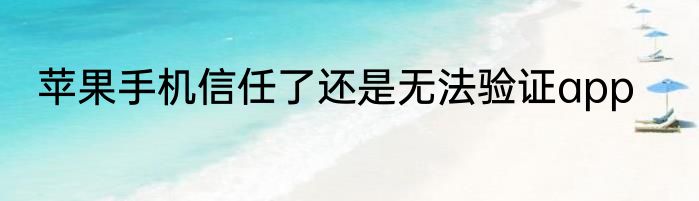 苹果手机信任了还是无法验证app